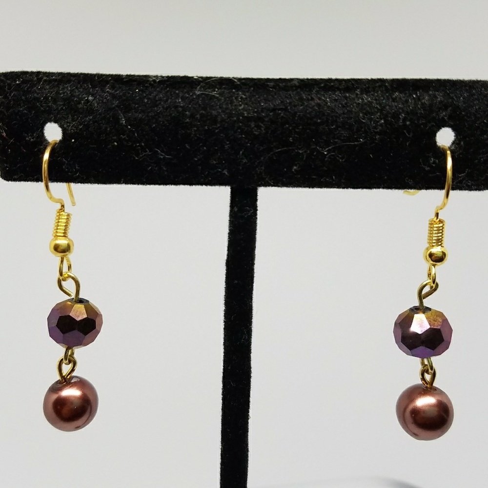 Purple dangle earrings - NWOT
